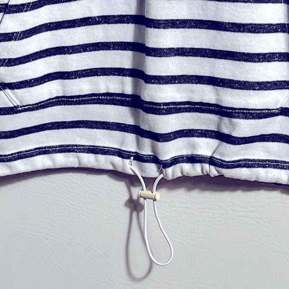 Tommy Hilfiger Sport Striped Blue and White 1/4 Zip Pullover Large - Picture 3 of 12